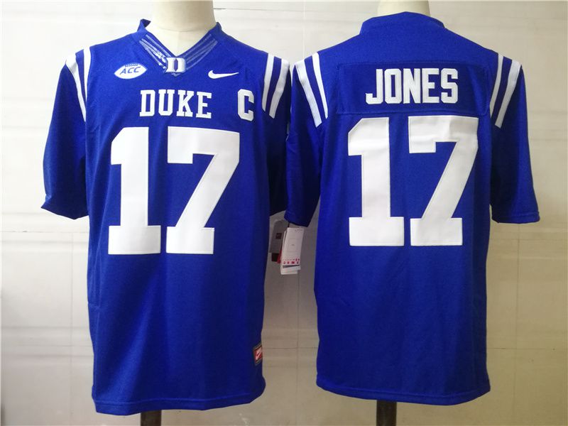 Men Duke Blue Devils #17 Jones Blue Nike 2025 NCAA Jersey->ncaa teams->NCAA Jersey